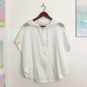 NWOT VS Sport Short Sleeve Zip-Up Hoodie - White